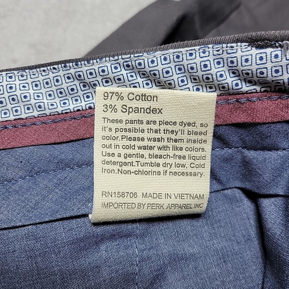 Perk Pants Men's 35 x 30 Feel Good Chinos Coffee Brown Slim Fit + Stretch Office - Picture 13 of 14